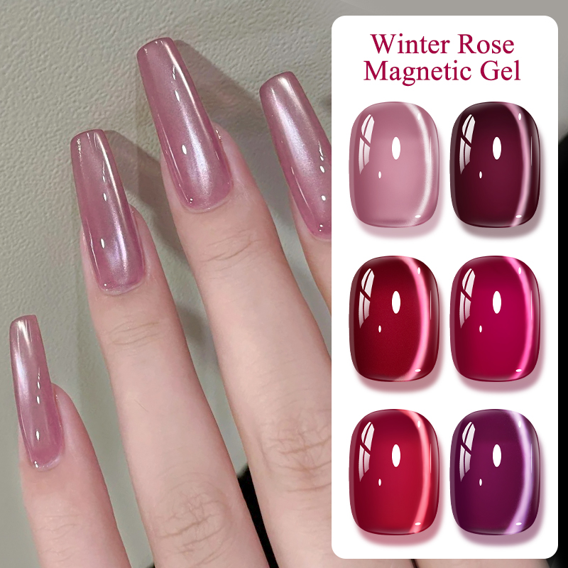 Resin Art For Rose - Pink Winter Rose Cat Magnetic Gel