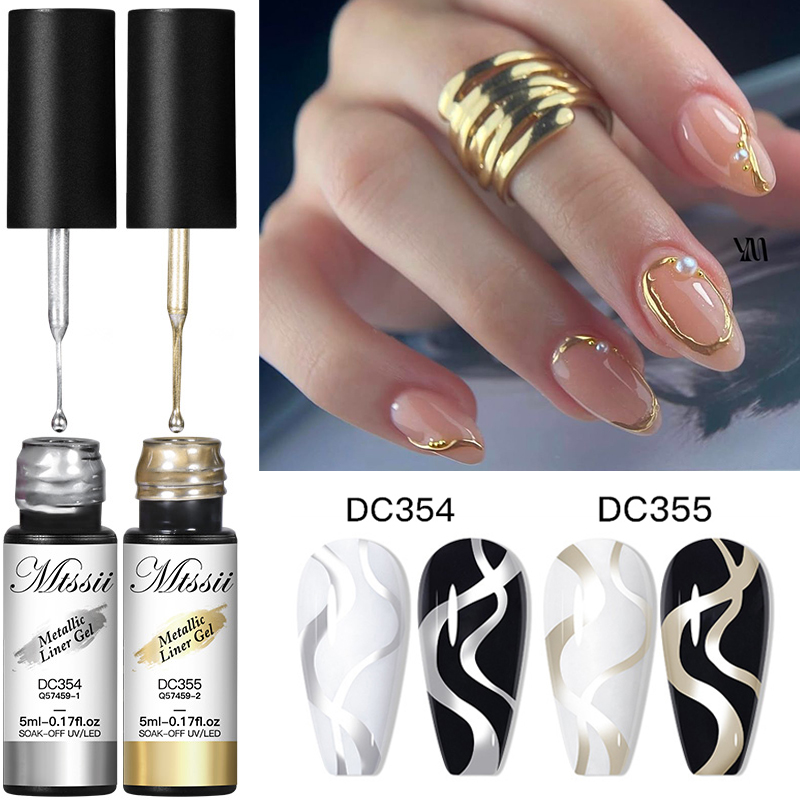 Resin Art For Rose - MTSSII 2/3Pcs Metallic Liner Gel Nail