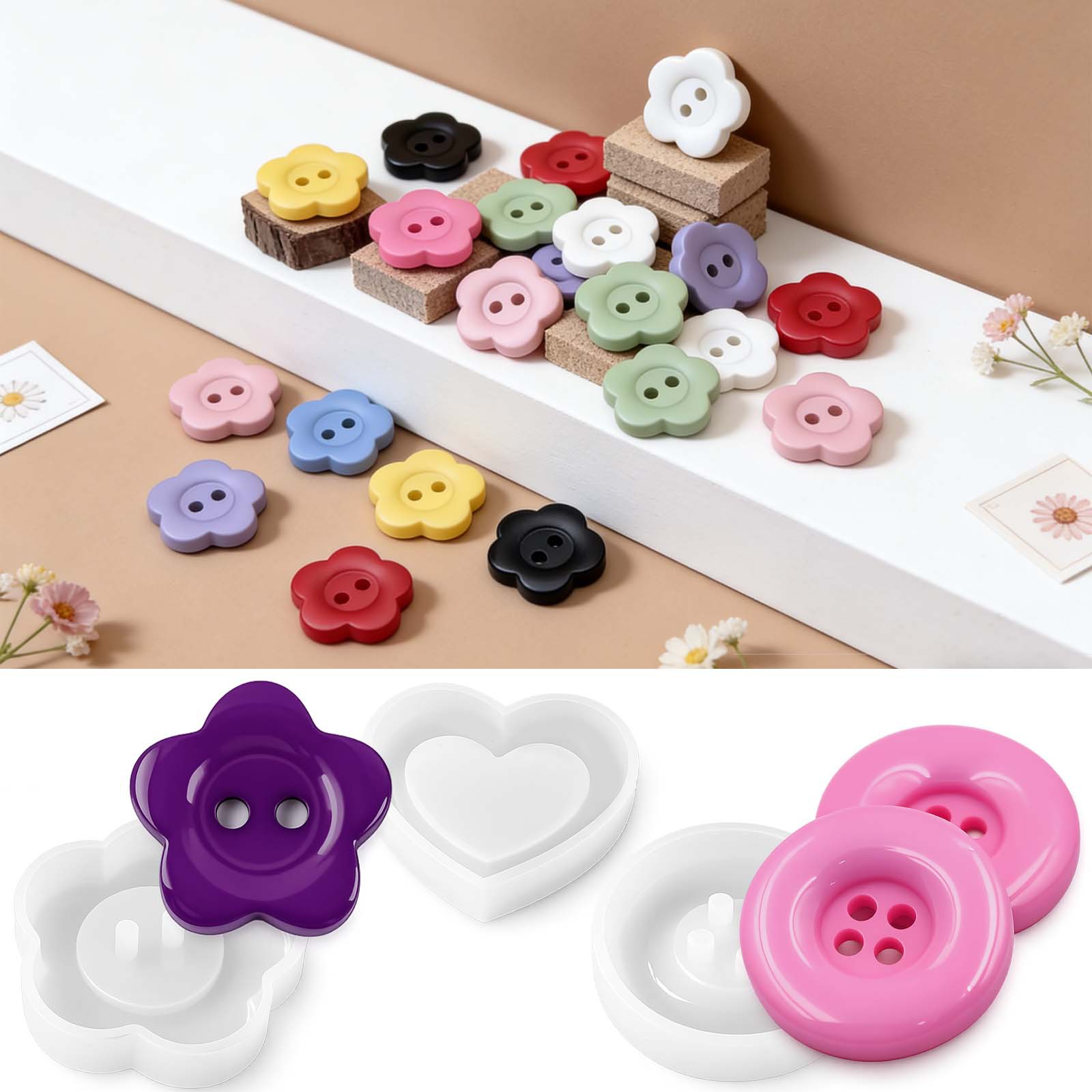 Resin Art Mold - DIY Resin Silicone Mold Round Heart