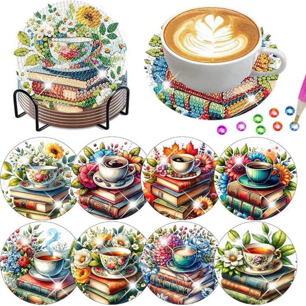 Resin Art Stand - 8PCS/DIY Diamond Art Painting Coasters with