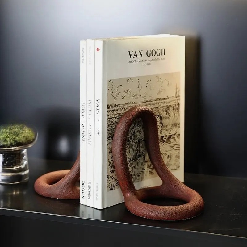 Resin Art Stand - Minimalist Bookends for Office Desk -