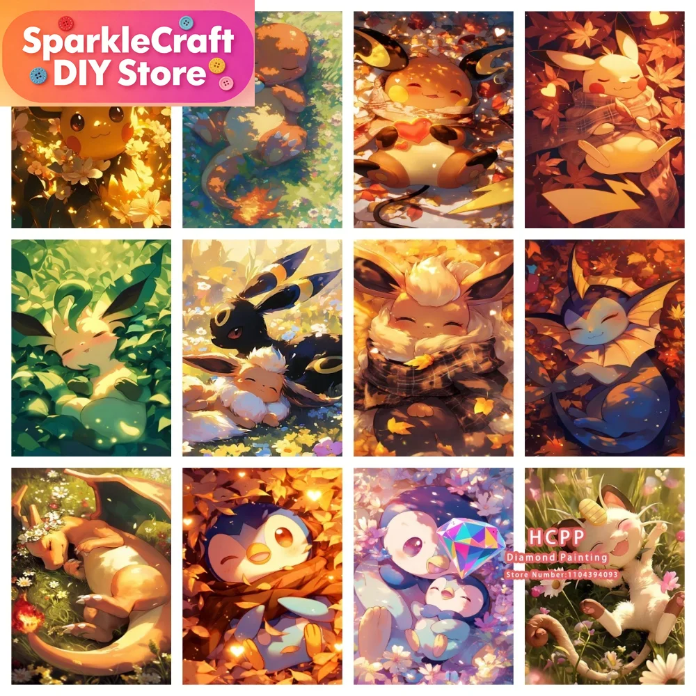 Resin Art Products - 1pc frameless Cartoon Pokemon Pikachu Charizard