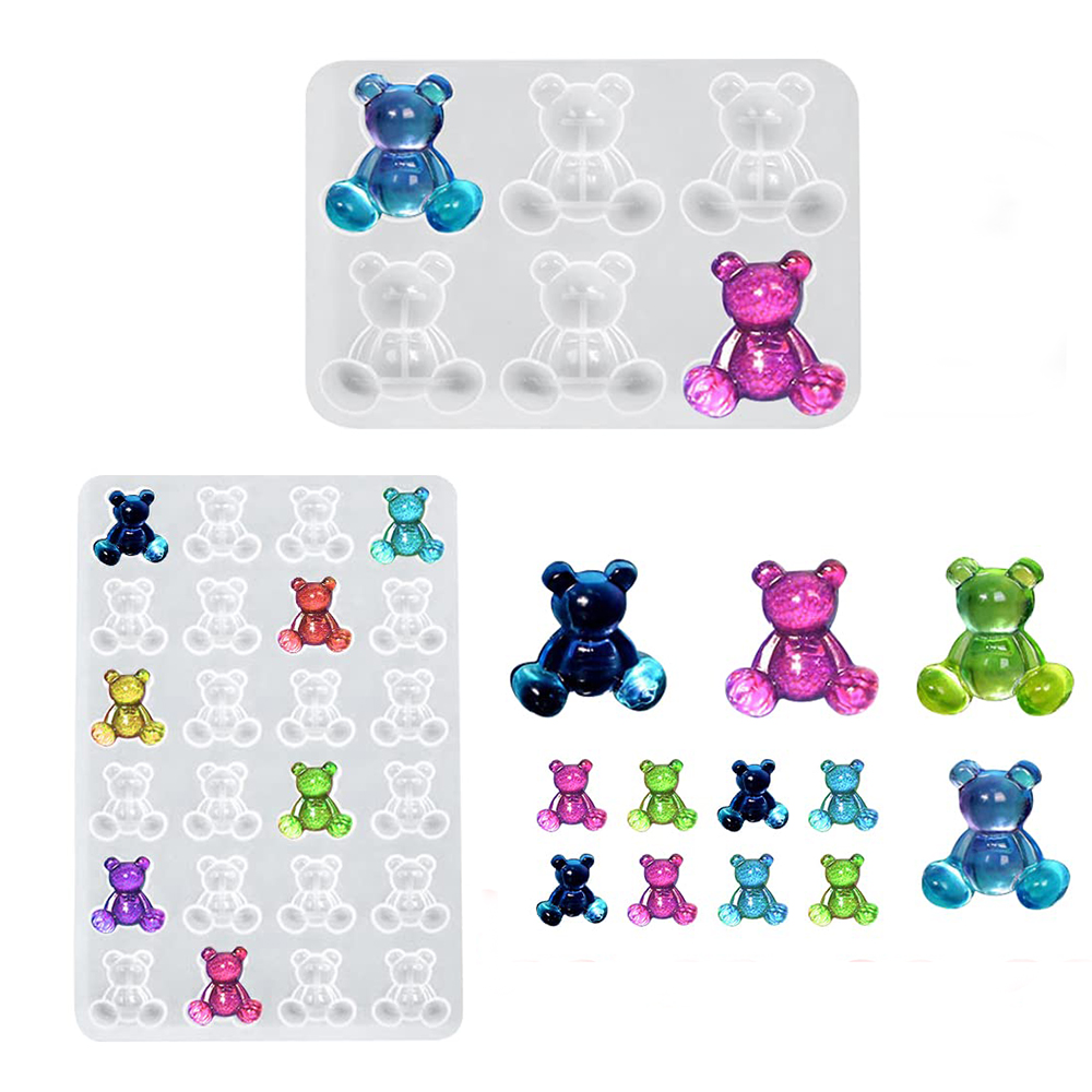 Resin Art Mold - Crystal Bear Resin Silicone Molds Small