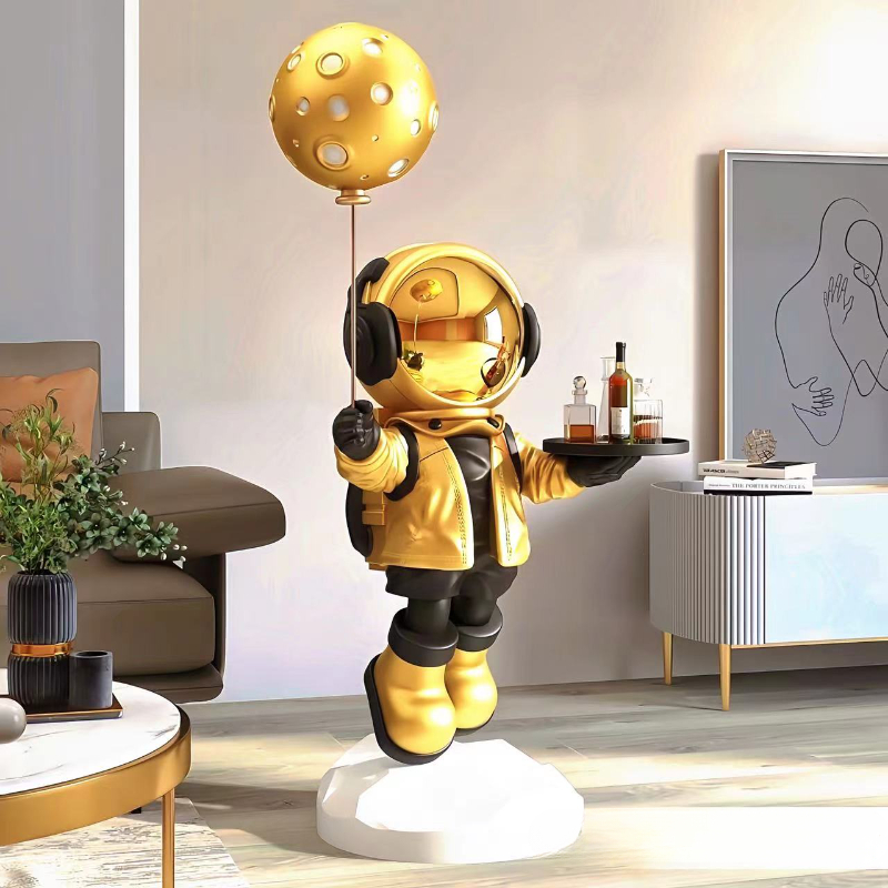 Resin Art Stand - Large Creative Astronaut Floor-standing Storage Ornaments,