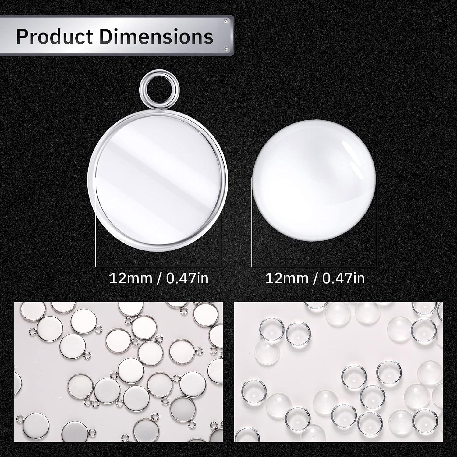 20 Pieces Stainless Steel Roun - Bezels Pendant Resin review and price