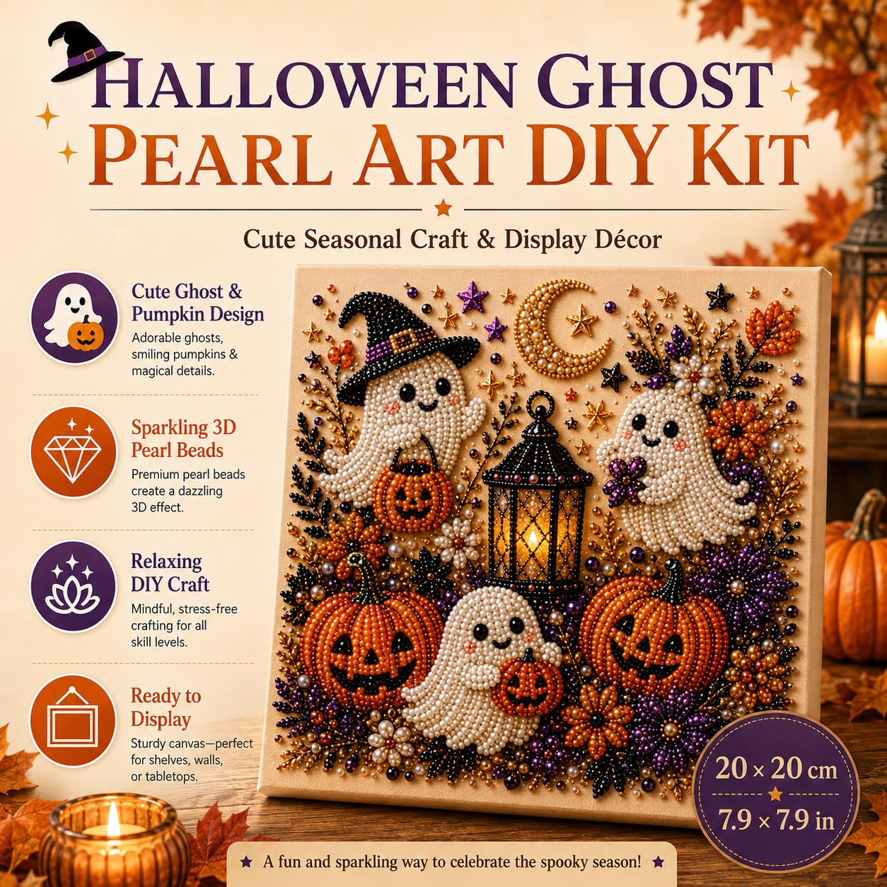 @Halloween Ghost Pearl Art Kit - Resin Art Craft review and price