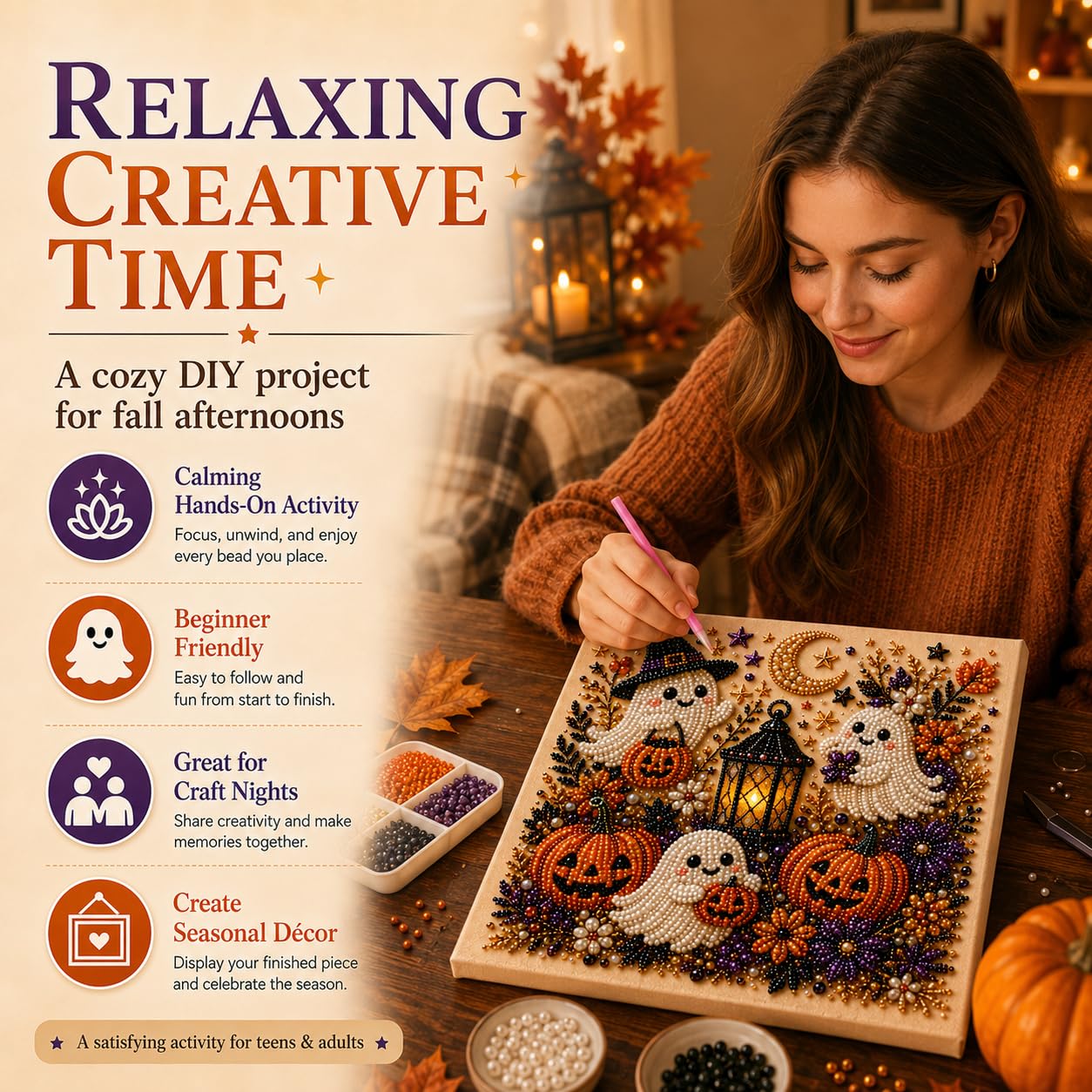 @Halloween Ghost Pearl Art Kit - Resin Art Craft review and price
