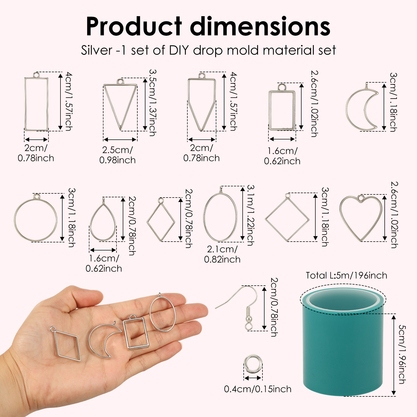Border Mold Geometric Hollow F - Bezels Pendant Resin review and price
