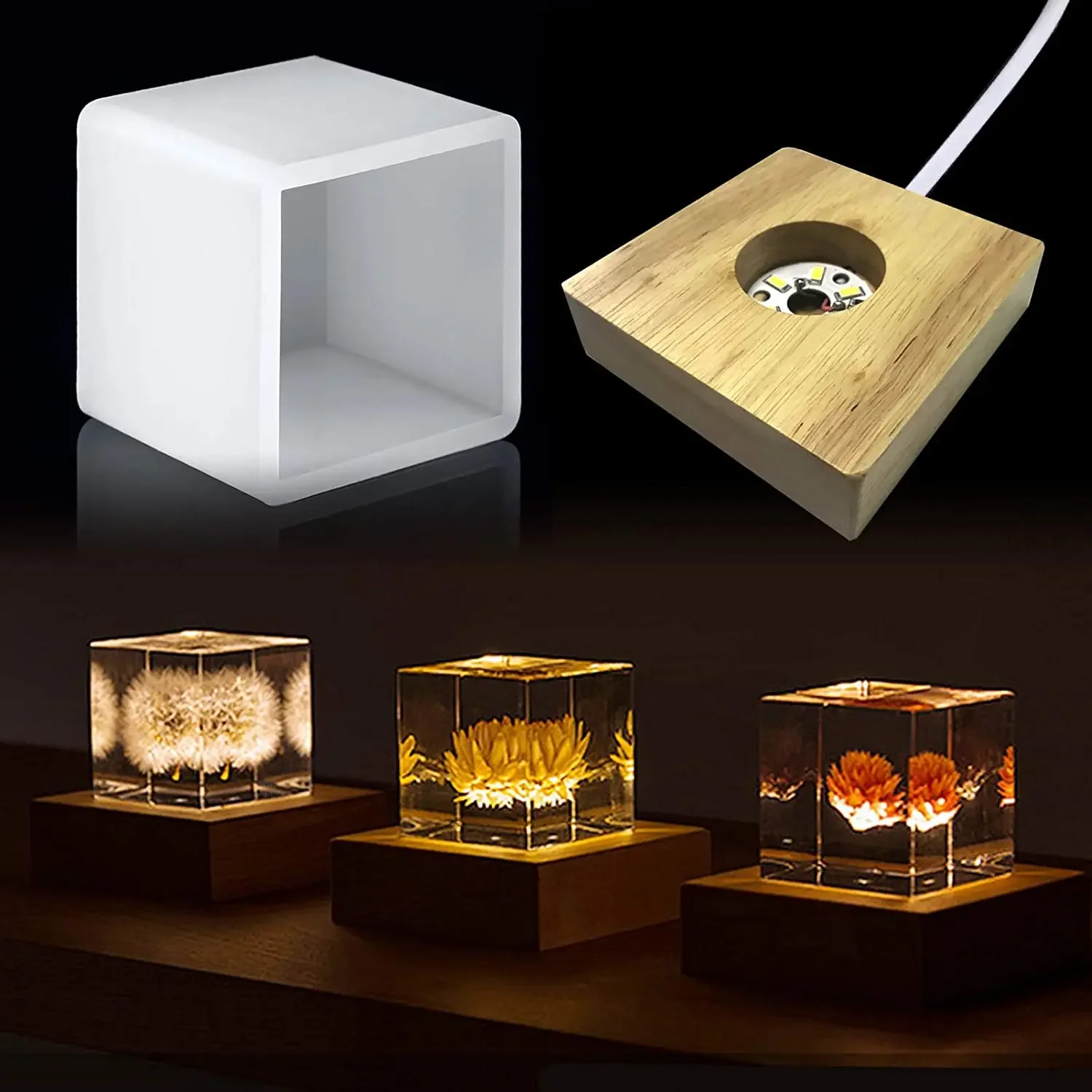Square Light Resin Mold,led Si - Resin Art Stand review and price