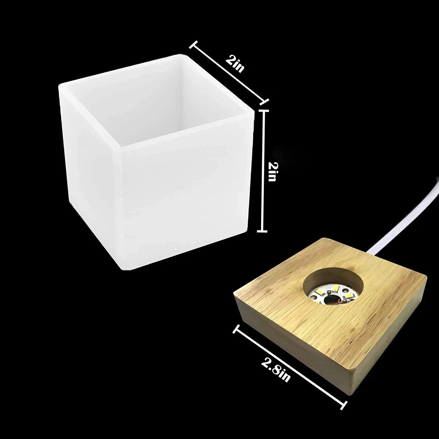 Square Light Resin Mold,led Si - Resin Art Stand review and price