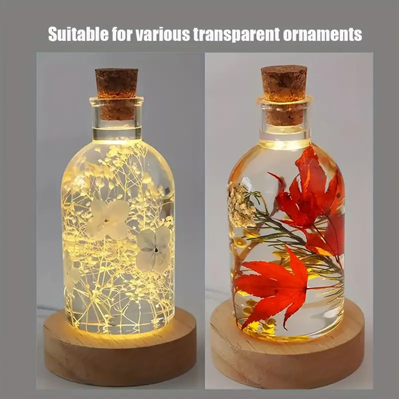 Wood Round LED Night Light Bas - Resin Art Stand review and price