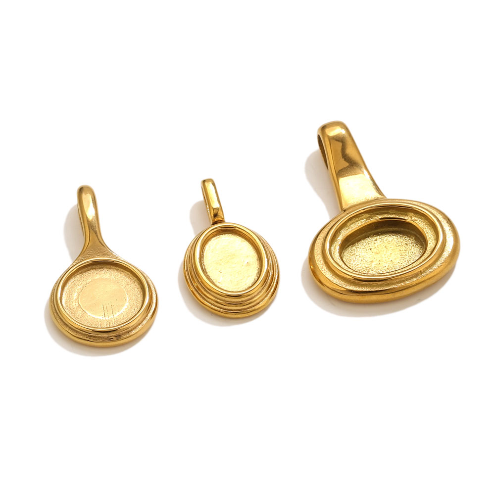 5pcs Stainless Steel Round Ova - Bezels Pendant Resin review and price