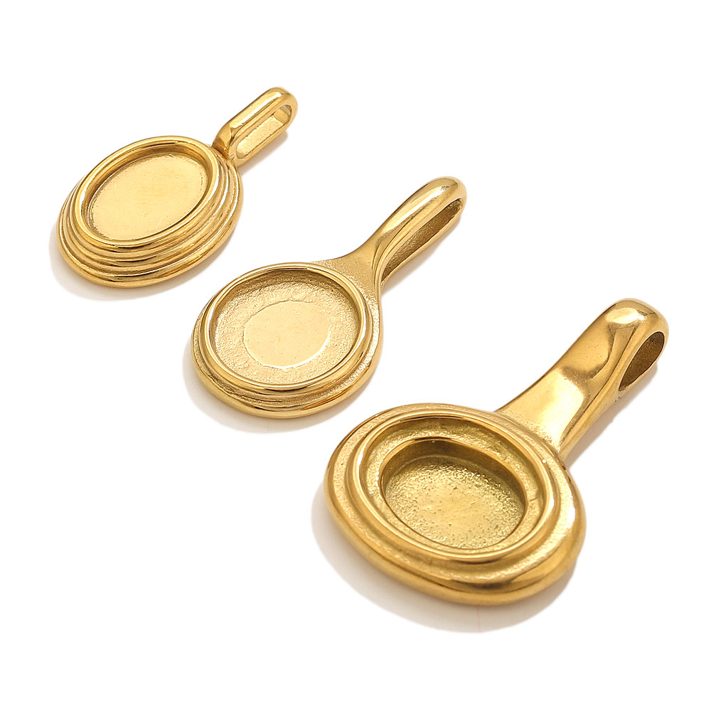 5pcs Stainless Steel Round Ova - Bezels Pendant Resin review and price