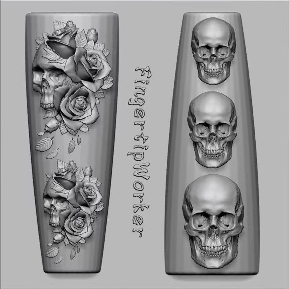 2Pcs Set Dark Rose Skull Silic - Resin Art For Rose review and price