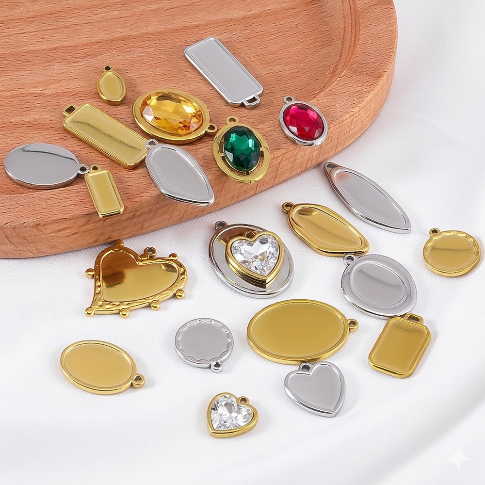 5pcs 1pcs No Fade Stainless Ir - Bezels Pendant Resin review and price