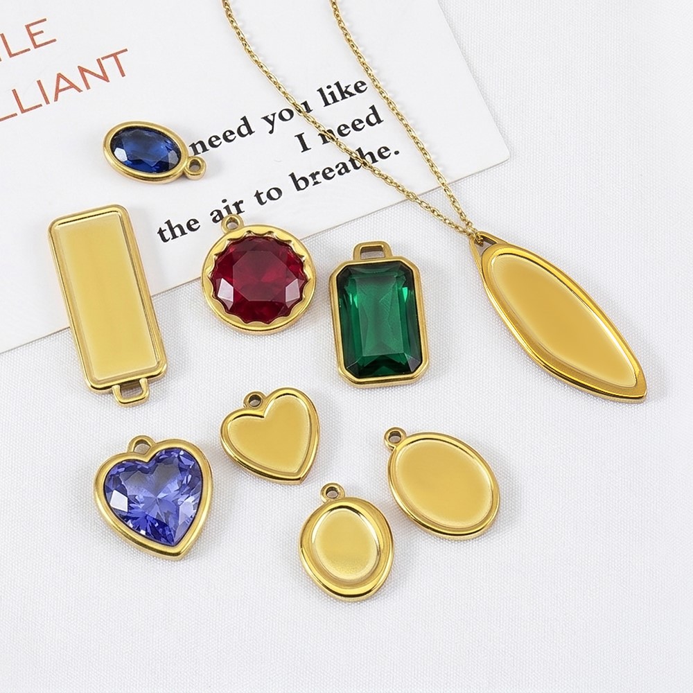 5pcs 1pcs No Fade Stainless Ir - Bezels Pendant Resin review and price