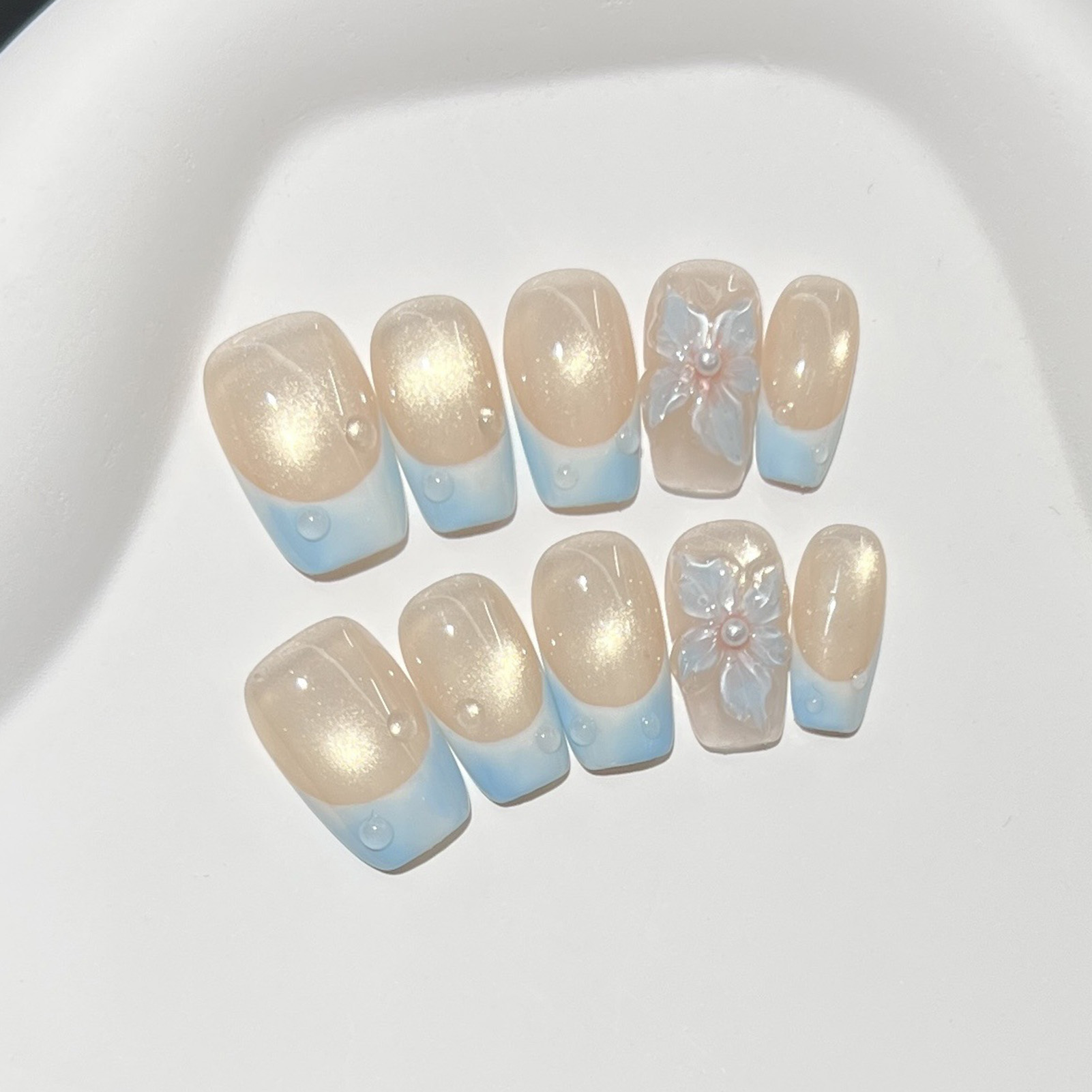 10pcs French Blue Glossy Flora - Resin Art Use review and price