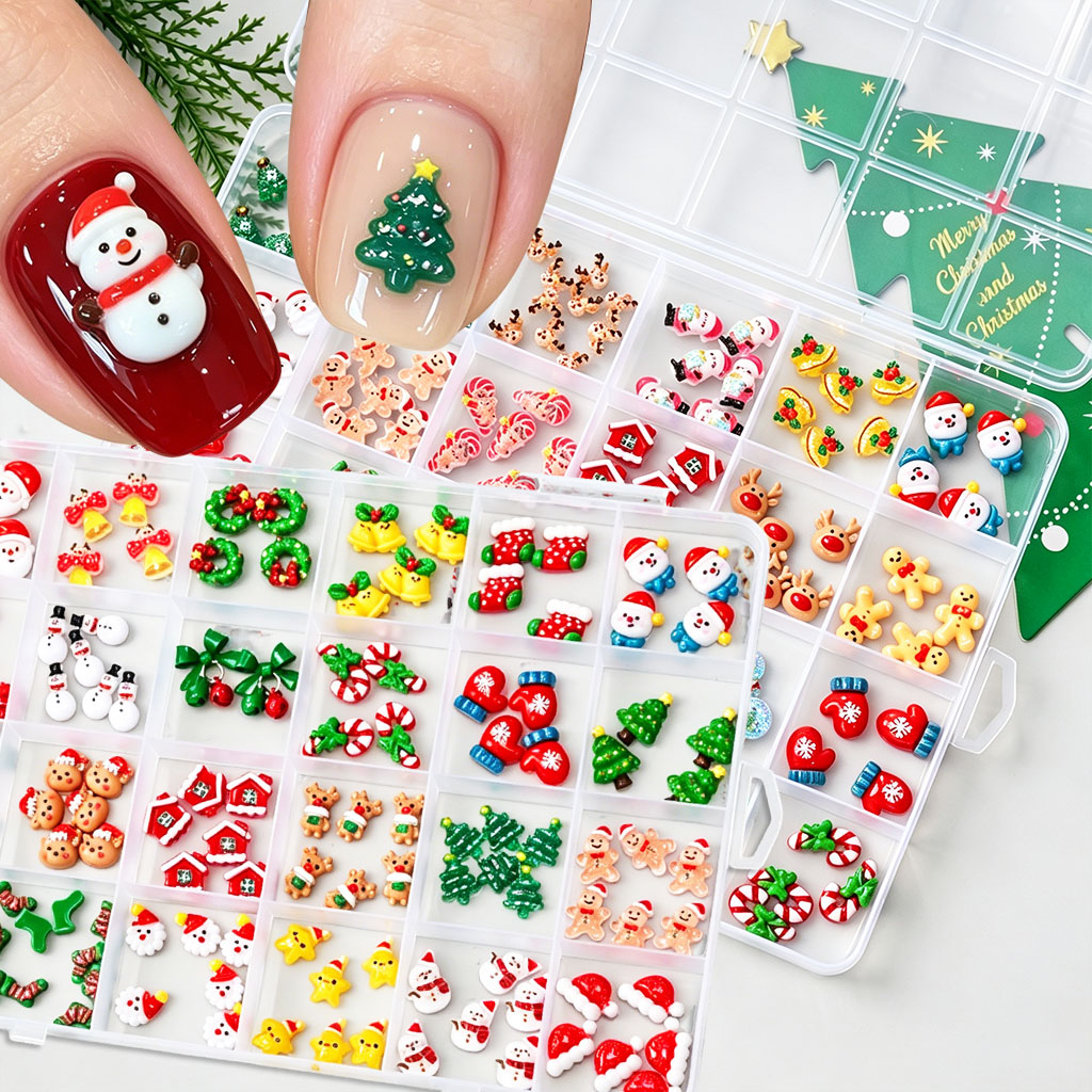 1Box Mixed 3D Christmas Nail C - Xmas Resin Art review and price
