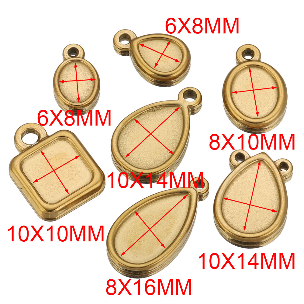 5pcs Stainless Steel Square Dr - Bezels Pendant Resin review and price