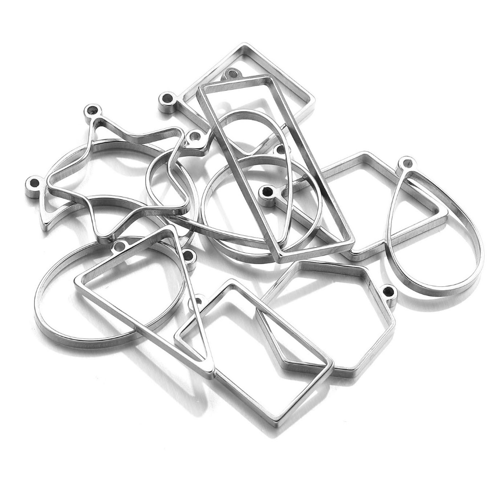 10pcs Stainless Steel No Fadin - Bezels Pendant Resin review and price