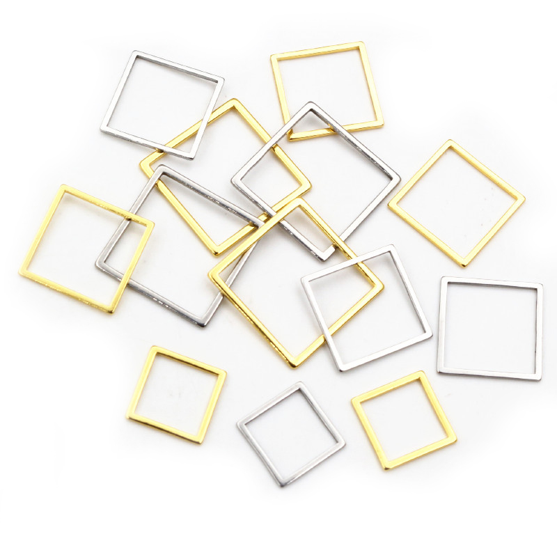 20pcs 3 Size Square Charm Gold - Bezels Pendant Resin review and price