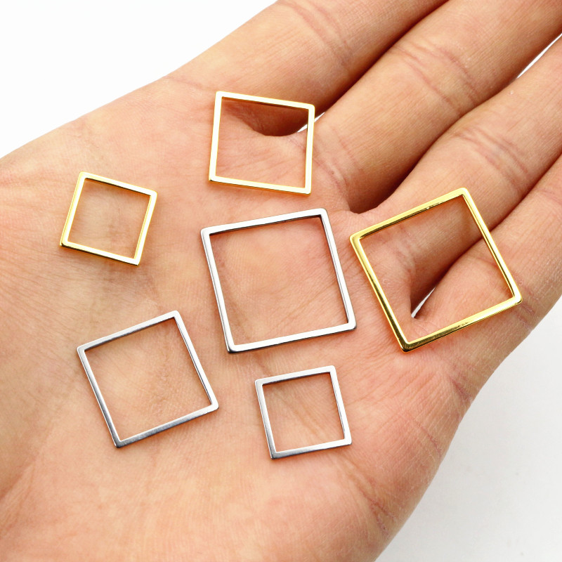 20pcs 3 Size Square Charm Gold - Bezels Pendant Resin review and price