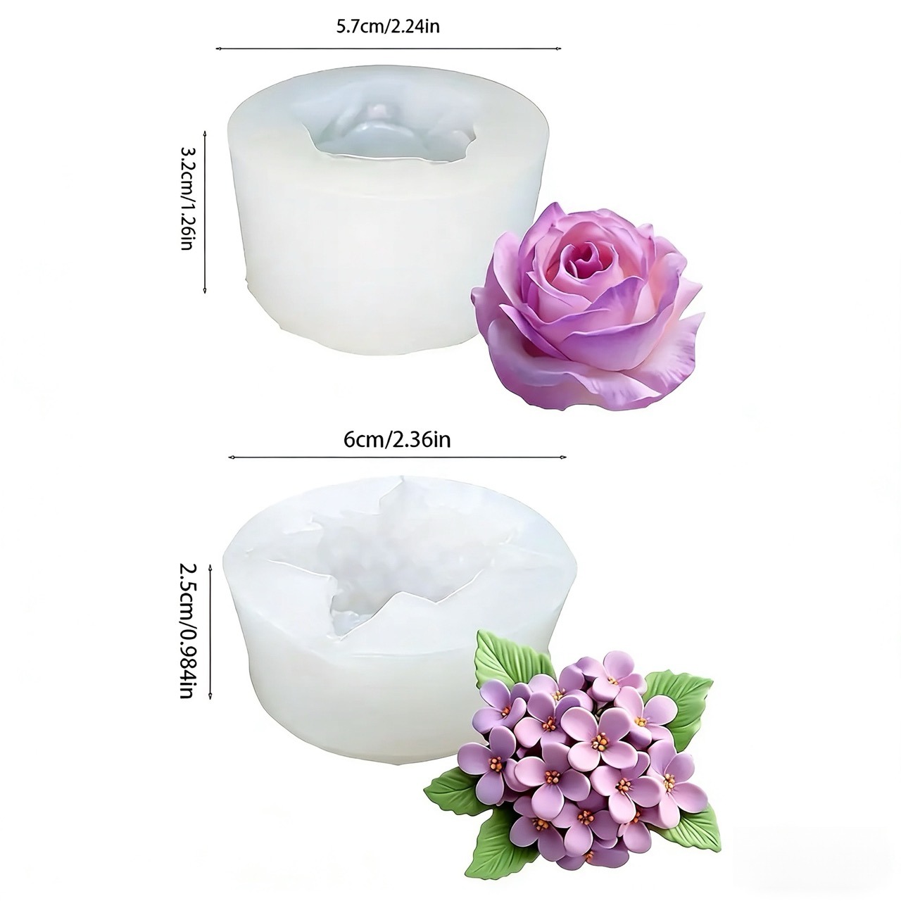 2-Piece 3D Rose and Lilac Sili - Resin Art Design review and price