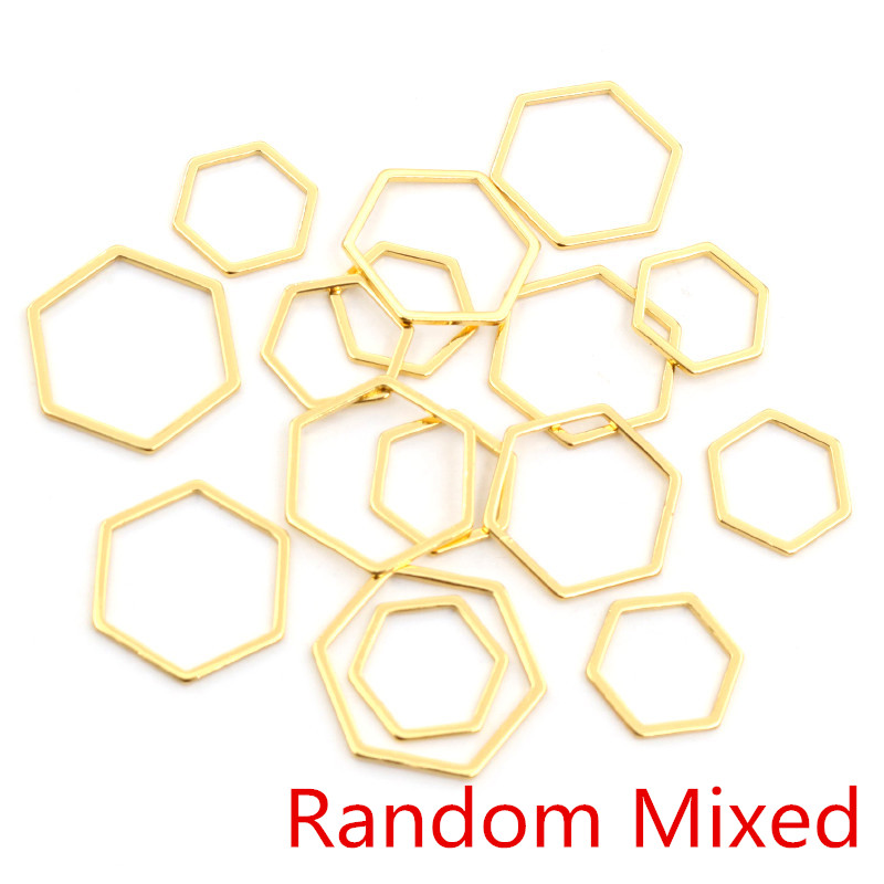 20pcs 3 Size Polygon Charm Gol - Bezels Pendant Resin review and price