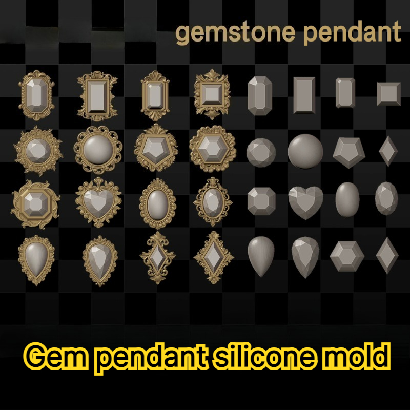 Gemstone Pendant Silicone Mold - Bezels Pendant Resin review and price
