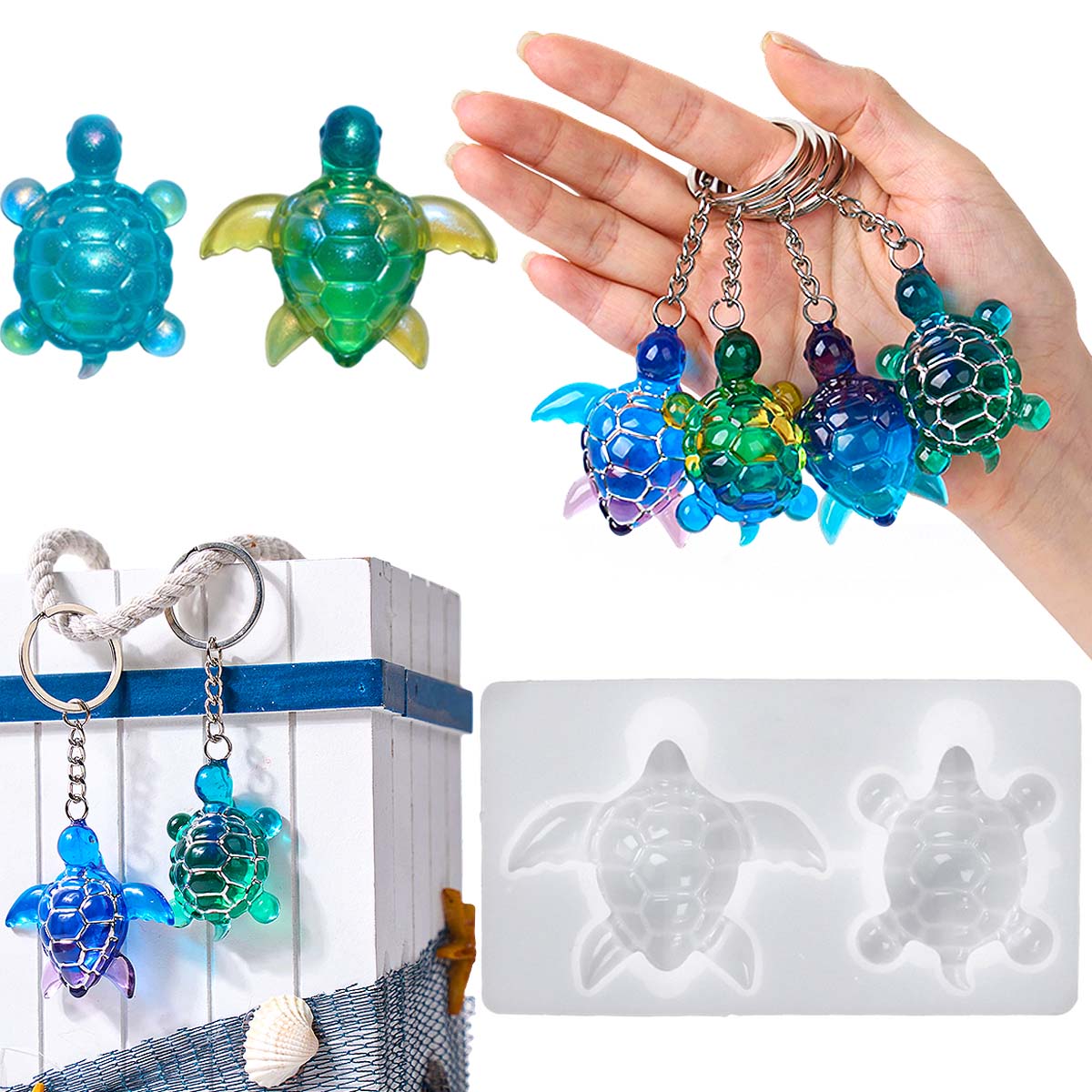 3D Sea Turtle Keychain Silicon - Resin Art Mold review and price