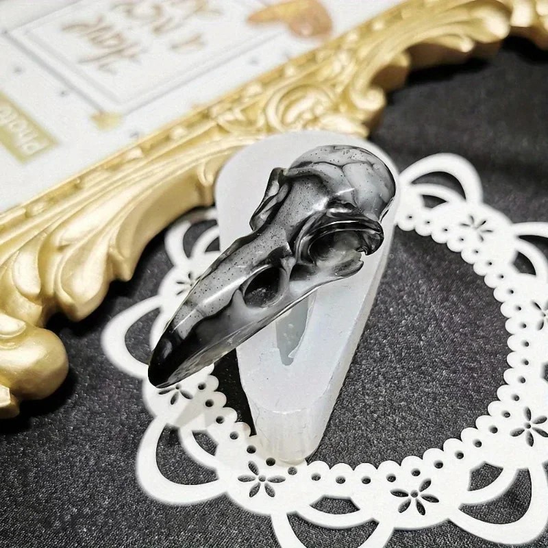 1 Pack Small 3D Crow Skull Sil - Resin Art And Jewelry review and price