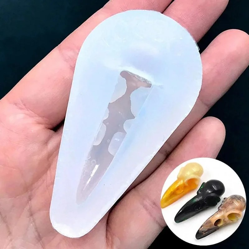 1 Pack Small 3D Crow Skull Sil - Resin Art And Jewelry review and price